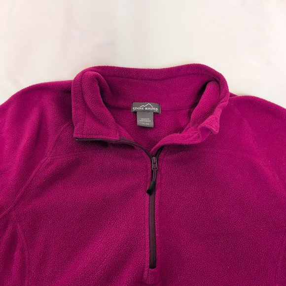 Eddie Bauer Women's Pink‎ Quarter-Zip Fleece Pullover XL - Picture 5 of 8